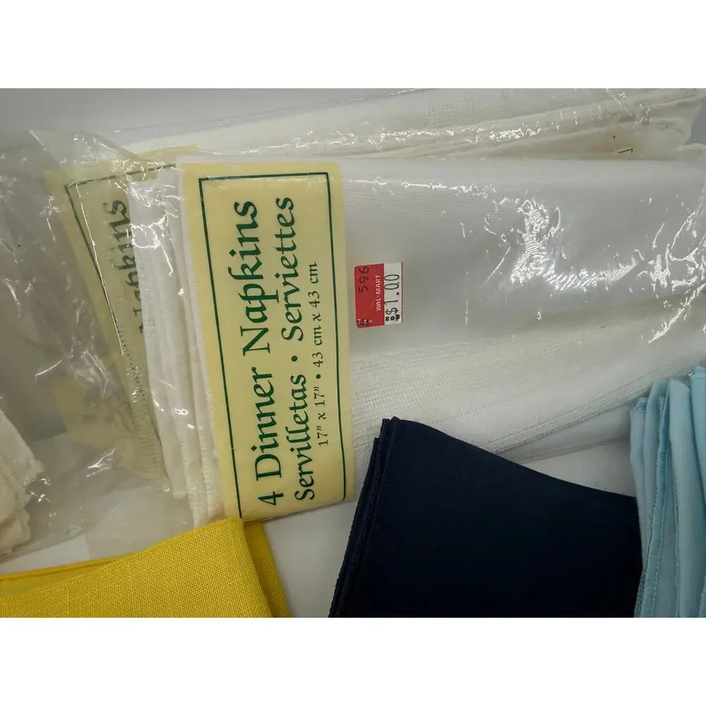 Mixed Cloth Dinner Napkin Lot Basket Liner Table Linens Assorted Colors 50 items